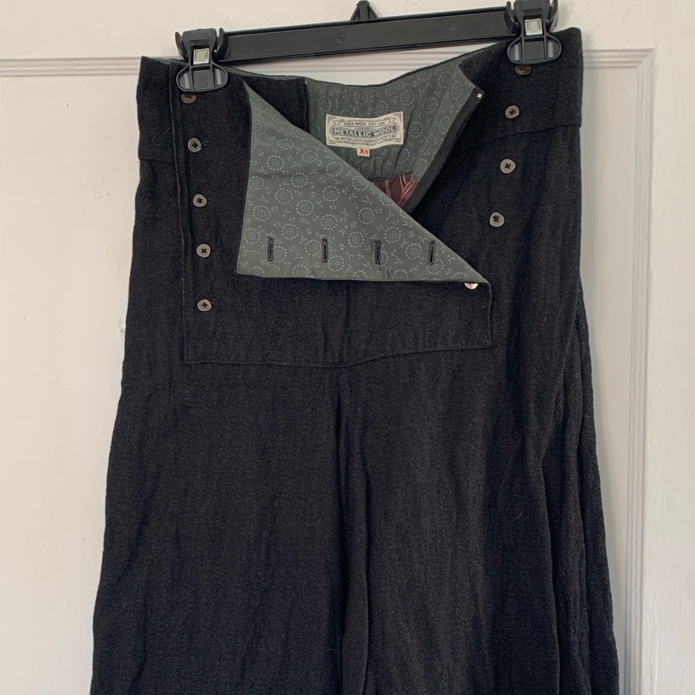 Vintage Black Wool Wide Leg Pants